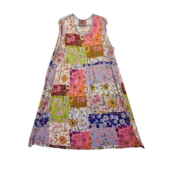 Johnny Was XS Cosmo Easy Fit Bamboo Midi Dress Stretch Cottage Floral Boho J10 - Picture 5 of 8